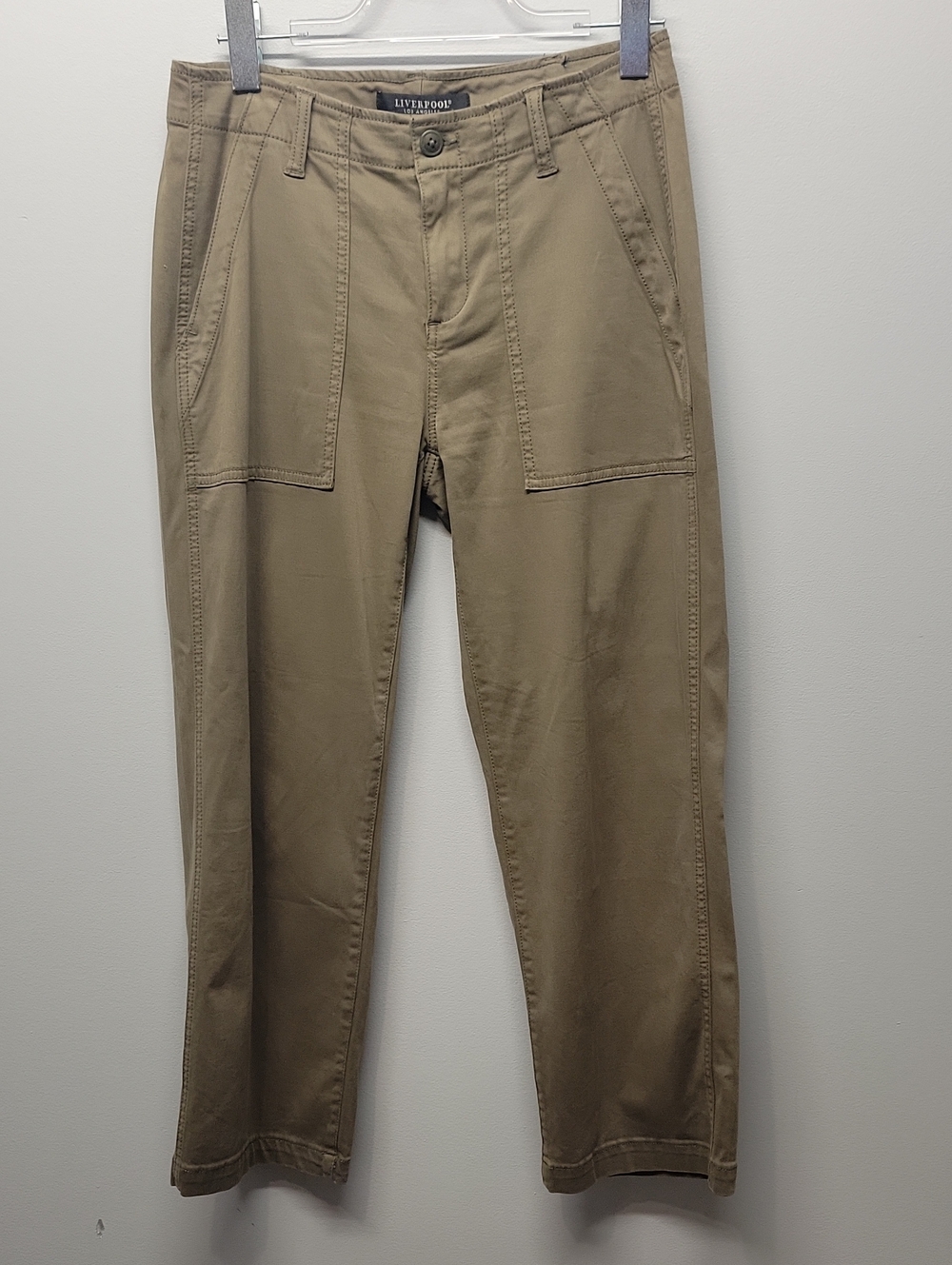 Liverpool army green straight leg pants 4/27